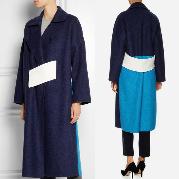 Rejina Pyo Jackets & Blazers - REJINA PYO "kate" color block heavy wool coat in navy, blue and cream